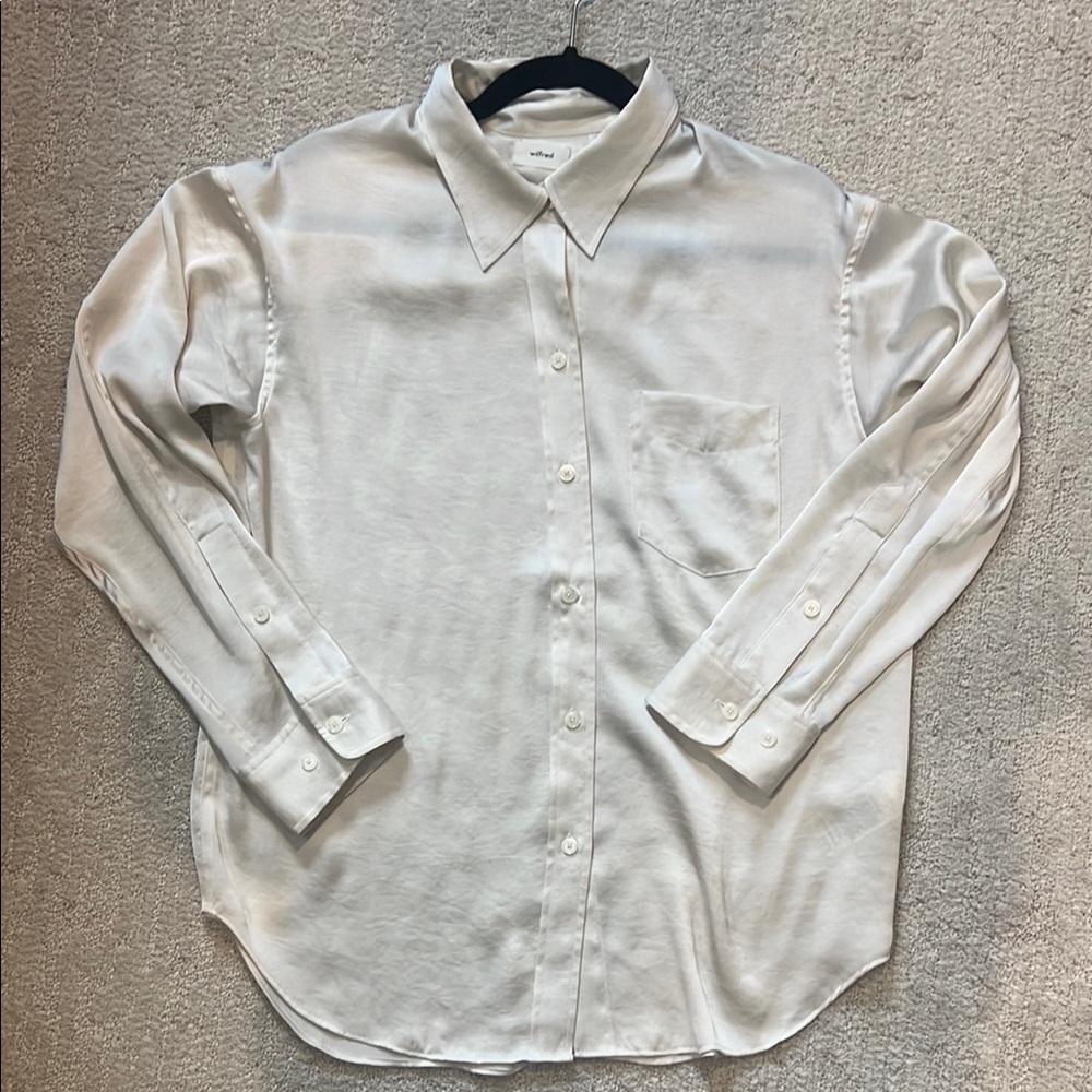 Wilfred Aritzia Silky Oversized Ivory Women’s Blouse